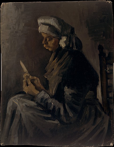 Картина Ван Гога Крестьянка, чистящая картофель 1885